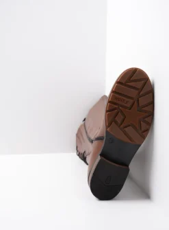 Wolky Belmore - cognac leer<DAMES Veterlaarzen|Lange Laarzen