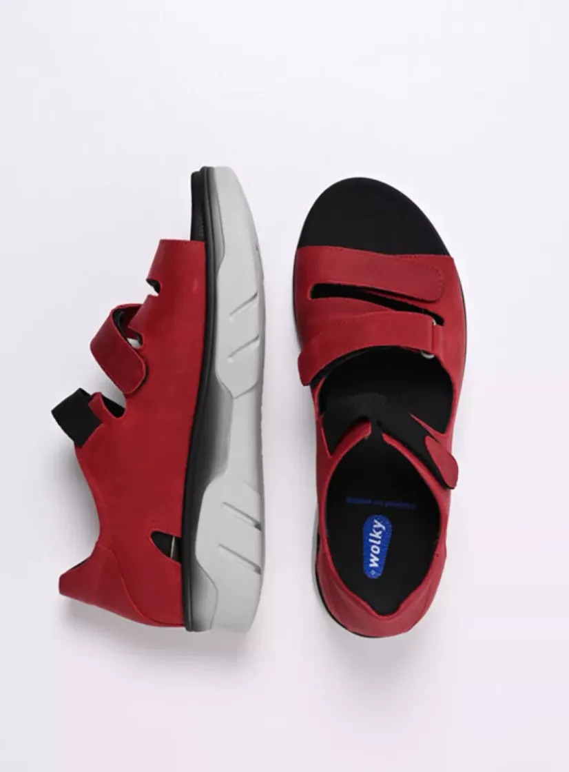 Wolky Blaze - rood nubuck<DAMES Sandalen
