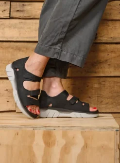 Wolky Blaze - zwart nubuck<DAMES Sandalen
