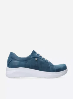 Wolky Blitz - blauw effectleer<DAMES Lage Veterschoenen|Sneakers