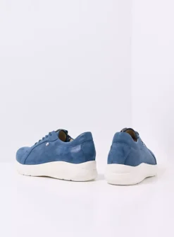 Wolky Blitz - blauw effectleer<DAMES Lage Veterschoenen|Sneakers