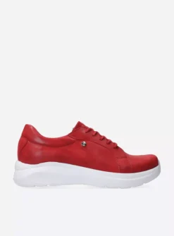 Wolky Blitz - rood effectleer<DAMES Lage Veterschoenen|Sneakers