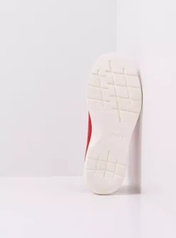 Wolky Blitz - rood effectleer<DAMES Lage Veterschoenen|Sneakers