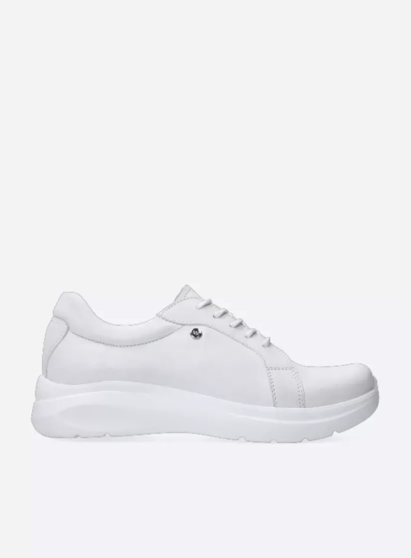 Wolky Blitz - wit effectleer<DAMES Lage Veterschoenen|Sneakers
