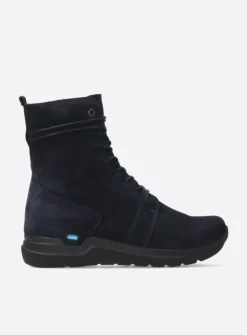 Wolky Bluff DB - blauw suede<DAMES Hoge Veterschoenen|Veterlaarzen