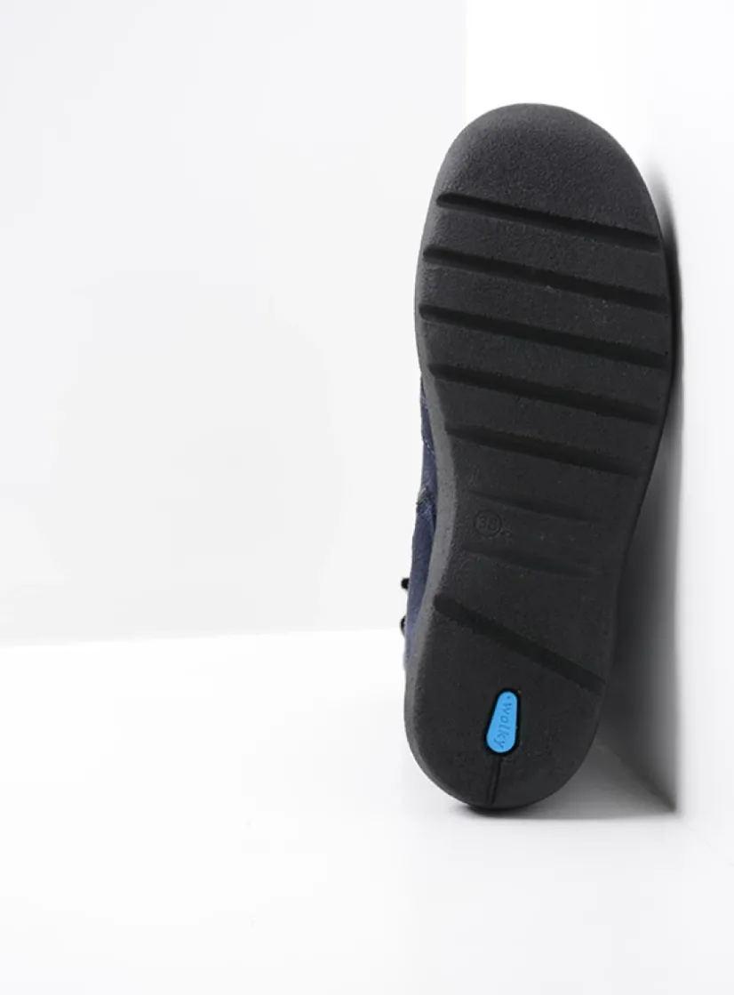 Wolky Bluff HV - blauw suede<DAMES Hoge Veterschoenen|Veterlaarzen