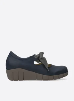 Wolky Boston - blauw zomer nubuck<DAMES Lage Veterschoenen|Herfst/Winter