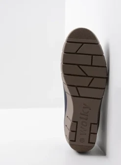 Wolky Boston - blauw zomer nubuck<DAMES Lage Veterschoenen|Herfst/Winter