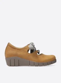 Wolky Boston - middenbruin nubuck<DAMES Lage Veterschoenen|Herfst/Winter