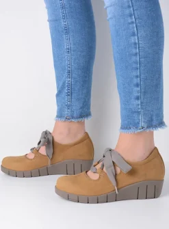 Wolky Boston - middenbruin nubuck<DAMES Lage Veterschoenen|Herfst/Winter