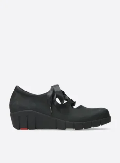 Wolky Boston - zwart nubuck<DAMES Lage Veterschoenen|Herfst/Winter