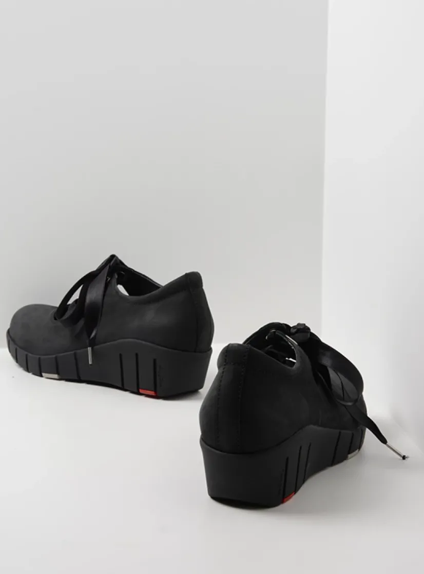 Wolky Boston - zwart nubuck<DAMES Lage Veterschoenen|Herfst/Winter