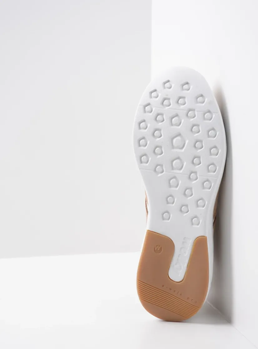 Wolky Bounce - beige-wit nubuck<DAMES Lage Veterschoenen|Wandelschoenen