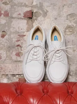 Wolky Bounce - wit leer<DAMES Lage Veterschoenen|Wandelschoenen