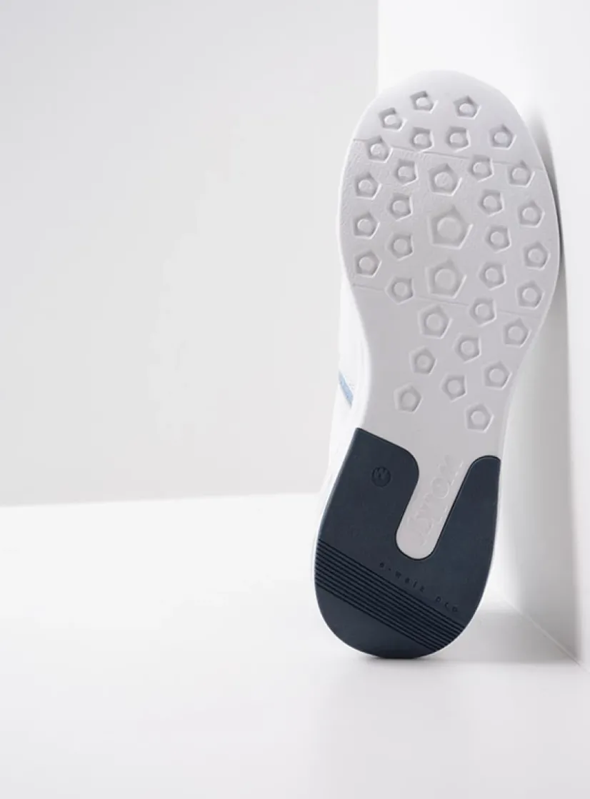 Wolky Bounce - wit/blauw leer<DAMES Lage Veterschoenen|Wandelschoenen