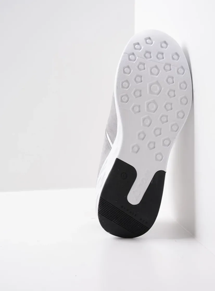 Wolky Bounce - wit/grijs combi leer<DAMES Lage Veterschoenen|Wandelschoenen
