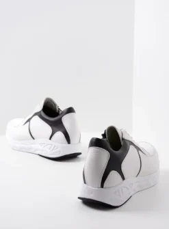 Wolky Bounce - wit/zwart leer<DAMES Lage Veterschoenen|Wandelschoenen
