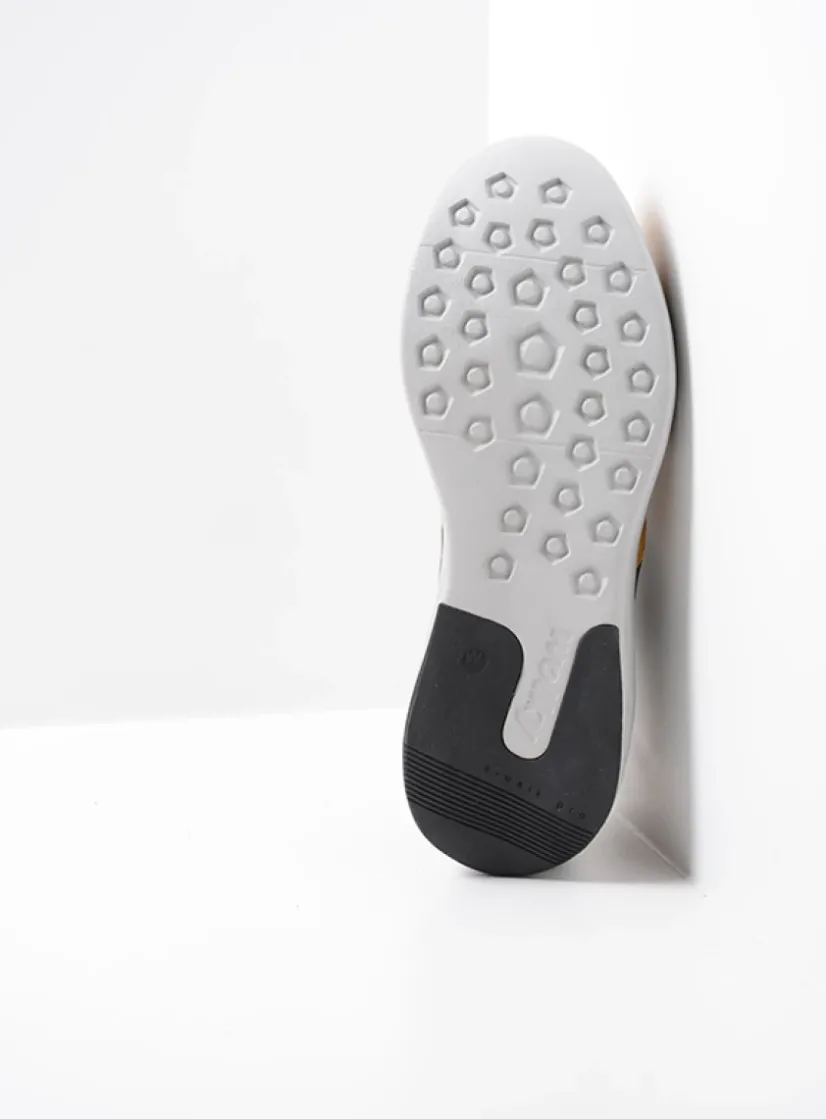 Wolky Bounce - zwart combi leer<DAMES Lage Veterschoenen|Wandelschoenen