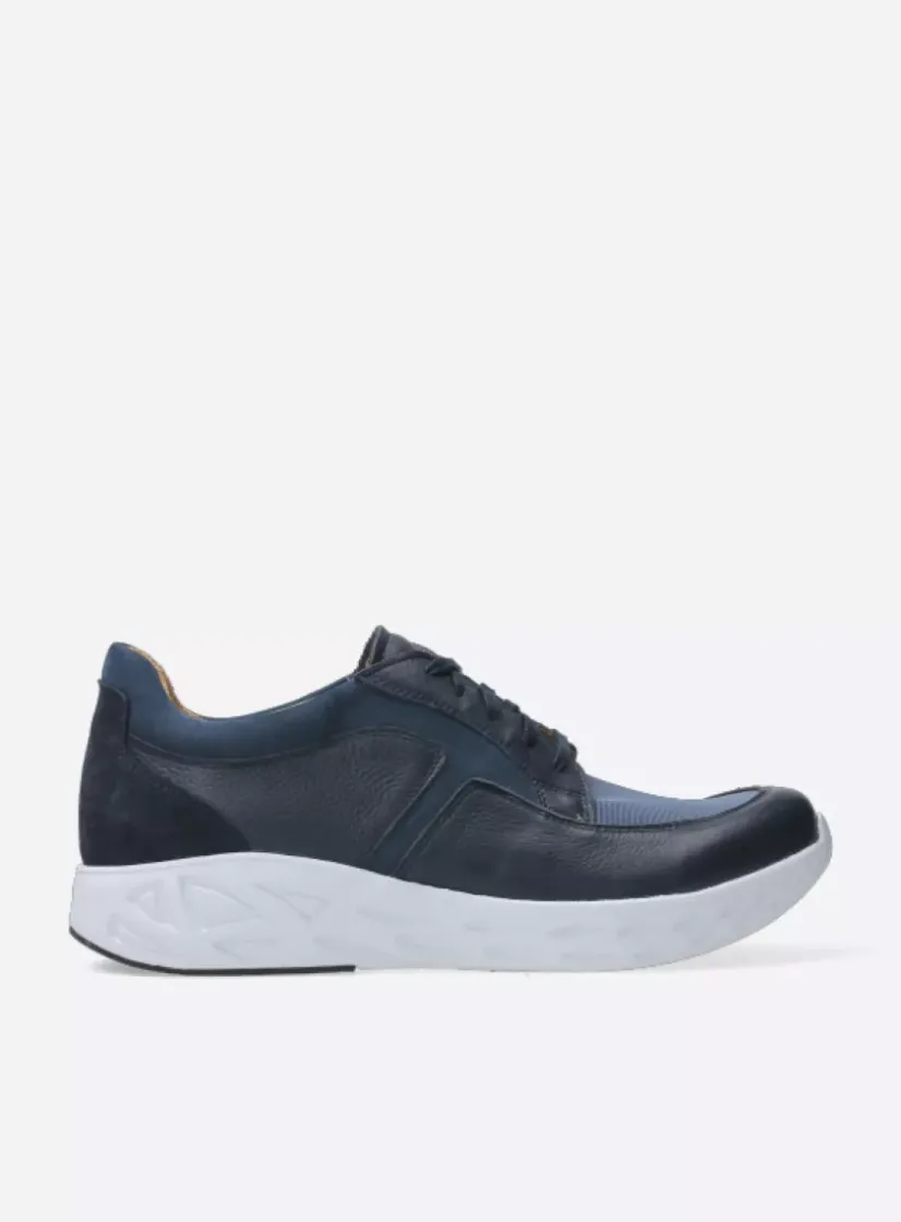 Wolky Bounce Men S2F - denim combi stretch leer<Heren Veterschoenen Heren|Sneakers Heren