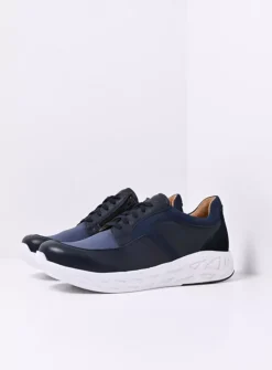 Wolky Bounce Men S2F - denim combi stretch leer<Heren Veterschoenen Heren|Sneakers Heren