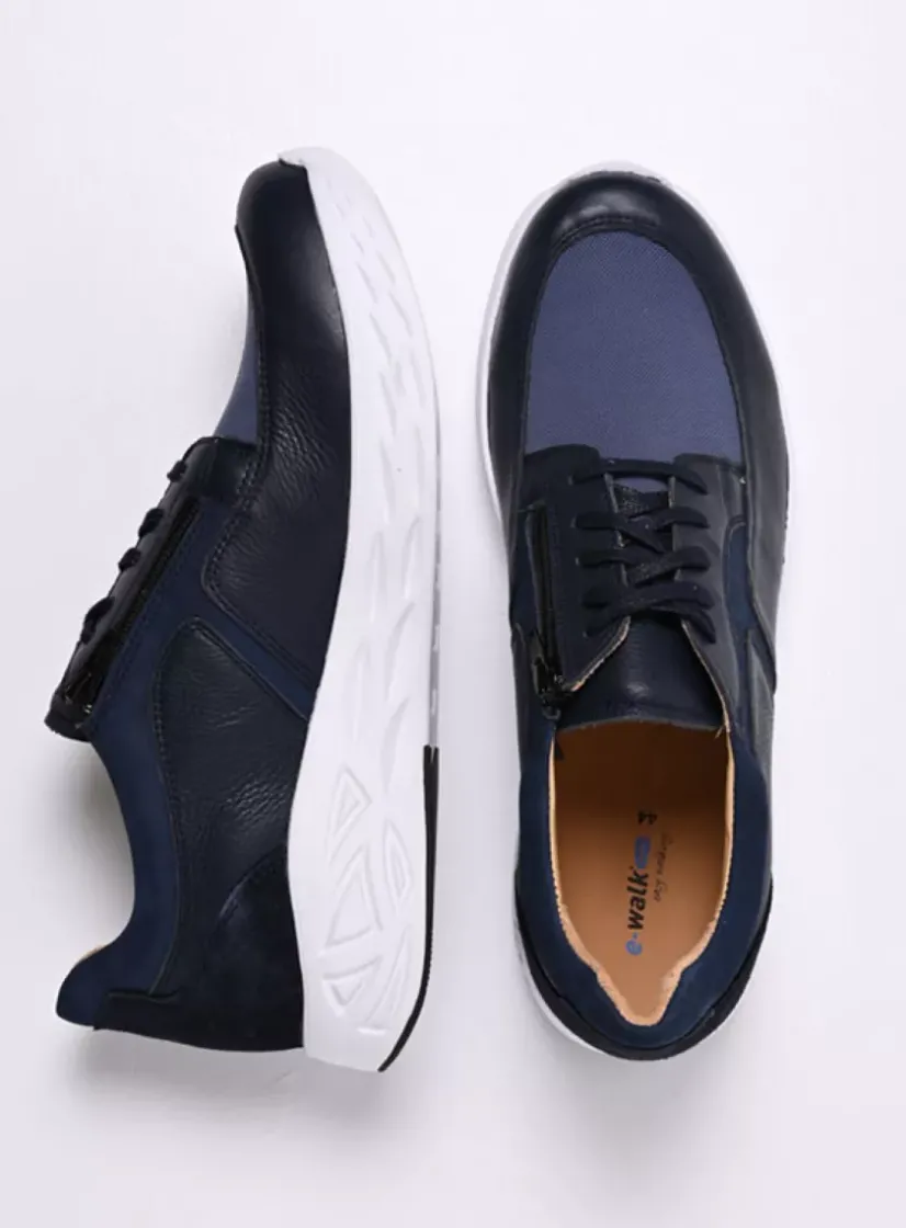 Wolky Bounce Men S2F - denim combi stretch leer<Heren Veterschoenen Heren|Sneakers Heren