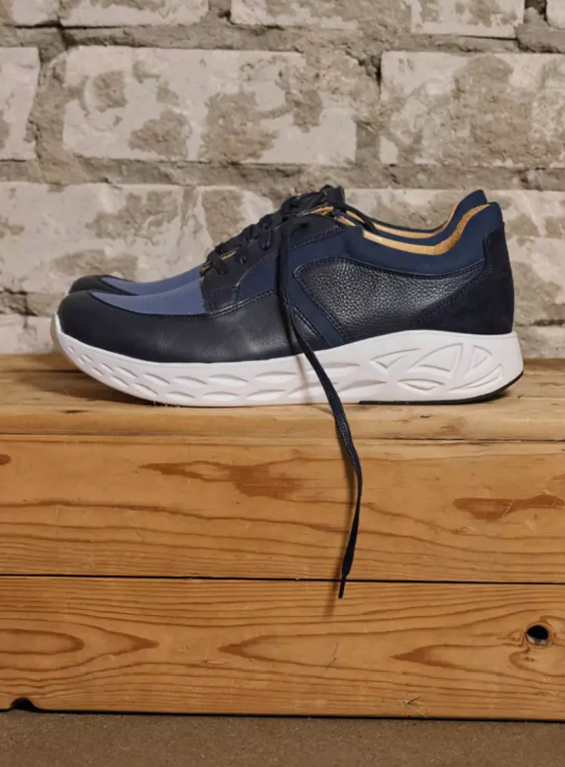 Wolky Bounce Men S2F - denim combi stretch leer<Heren Veterschoenen Heren|Sneakers Heren