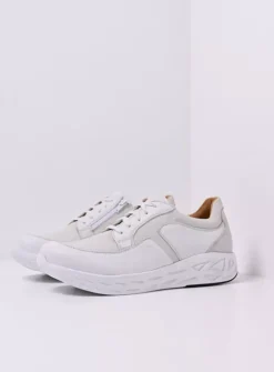 Wolky Bounce Men S2F - wit/gebroken wit combi stretch<Heren Veterschoenen Heren|Sneakers Heren