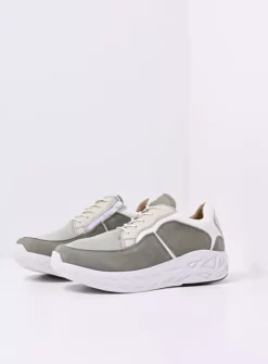 Wolky Bounce S2F - grijsgroen stretchleer<DAMES Wandelschoenen|Sneakers