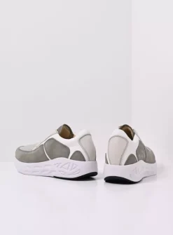 Wolky Bounce S2F - grijsgroen stretchleer<DAMES Wandelschoenen|Sneakers