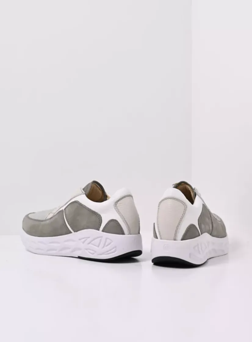 Wolky Bounce S2F - grijsgroen stretchleer<DAMES Wandelschoenen|Sneakers