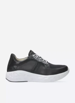 Wolky Bounce S2F - zwart/wit combi stretch leer<DAMES Wandelschoenen|Sneakers