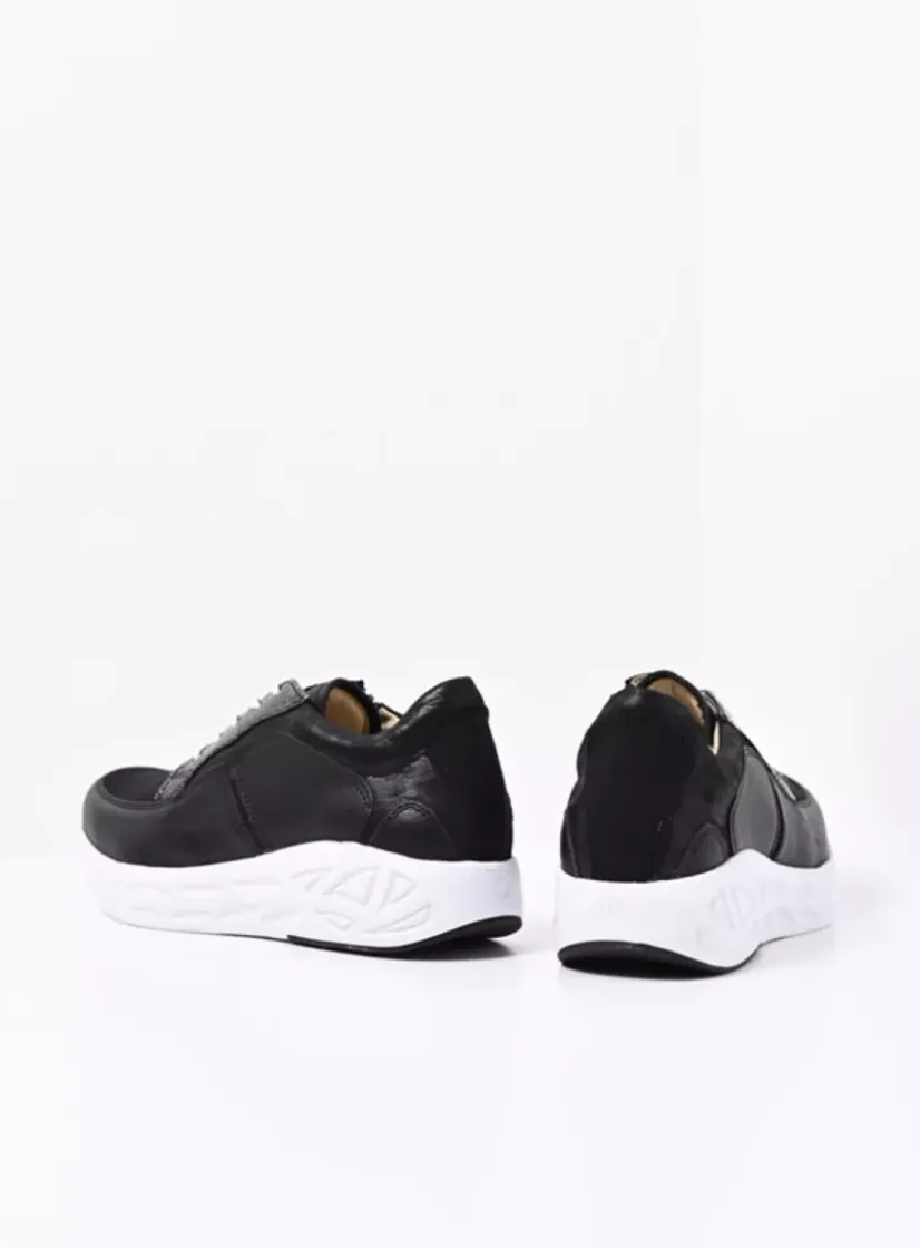 Wolky Bounce S2F - zwart/wit combi stretch leer<DAMES Wandelschoenen|Sneakers