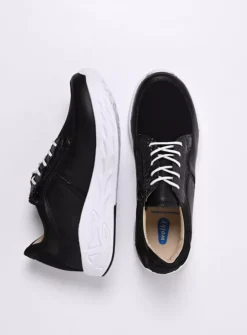 Wolky Bounce S2F - zwart/wit combi stretch leer<DAMES Wandelschoenen|Sneakers