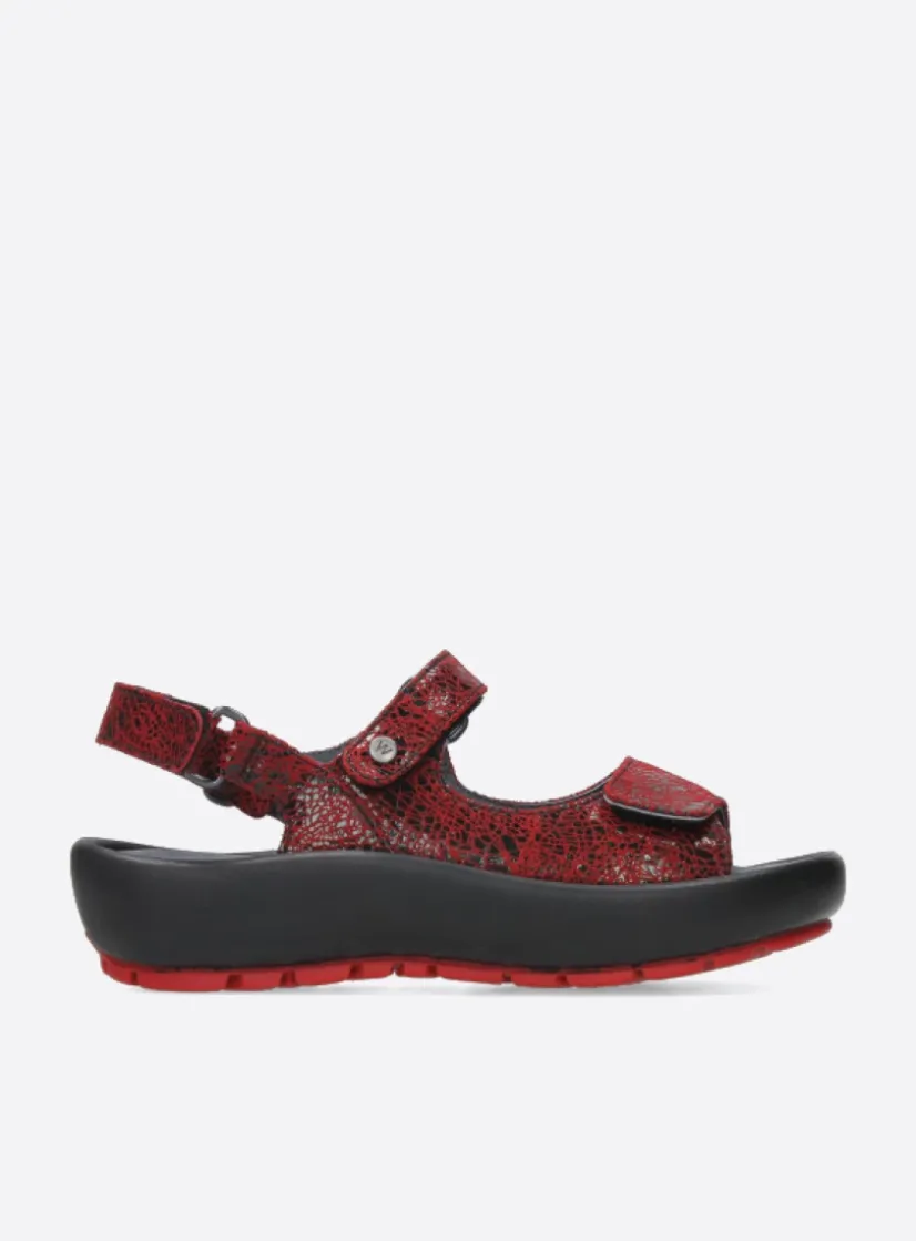 Wolky Brasilia - rood leer<DAMES Sandalen
