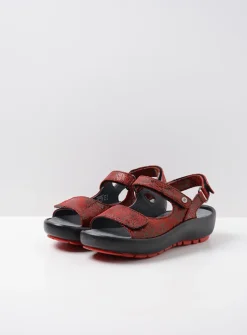 Wolky Brasilia - rood leer<DAMES Sandalen