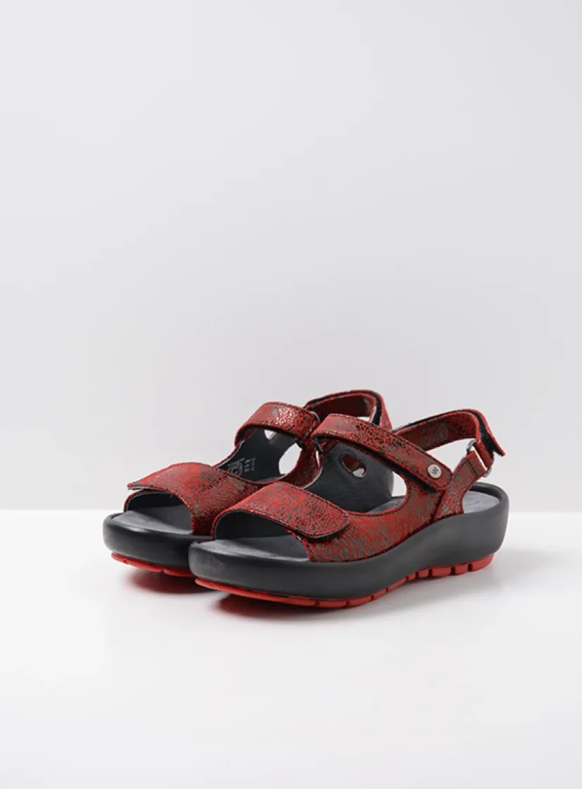 Wolky Brasilia - rood leer<DAMES Sandalen