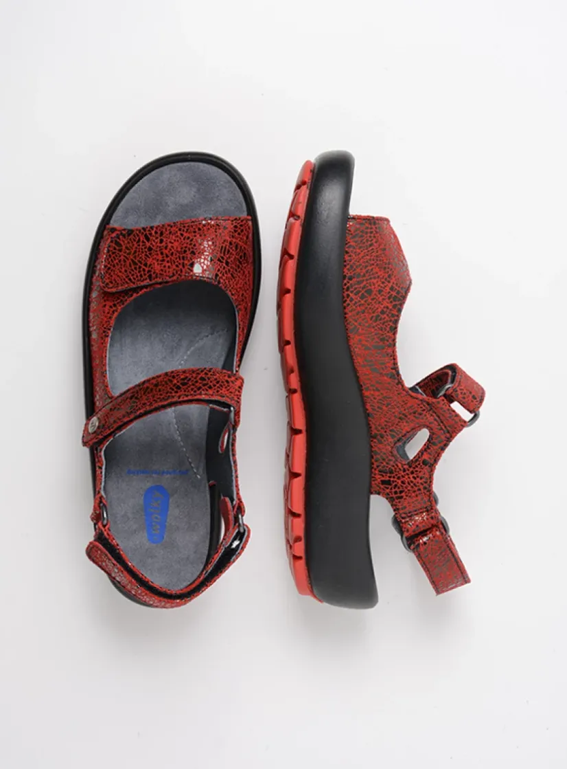 Wolky Brasilia - rood leer<DAMES Sandalen