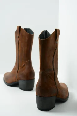 Wolky Caprock - cognac suede<DAMES Halfhoge Laarzen|Cowboylaarzen