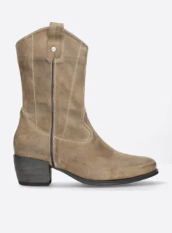 Wolky Caprock - taupe suede<DAMES Halfhoge Laarzen|Cowboylaarzen
