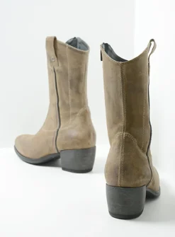 Wolky Caprock - taupe suede<DAMES Halfhoge Laarzen|Cowboylaarzen