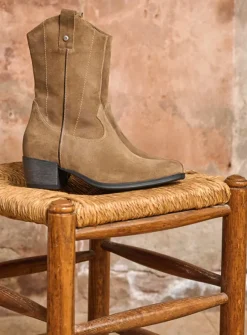 Wolky Caprock - taupe suede<DAMES Halfhoge Laarzen|Cowboylaarzen