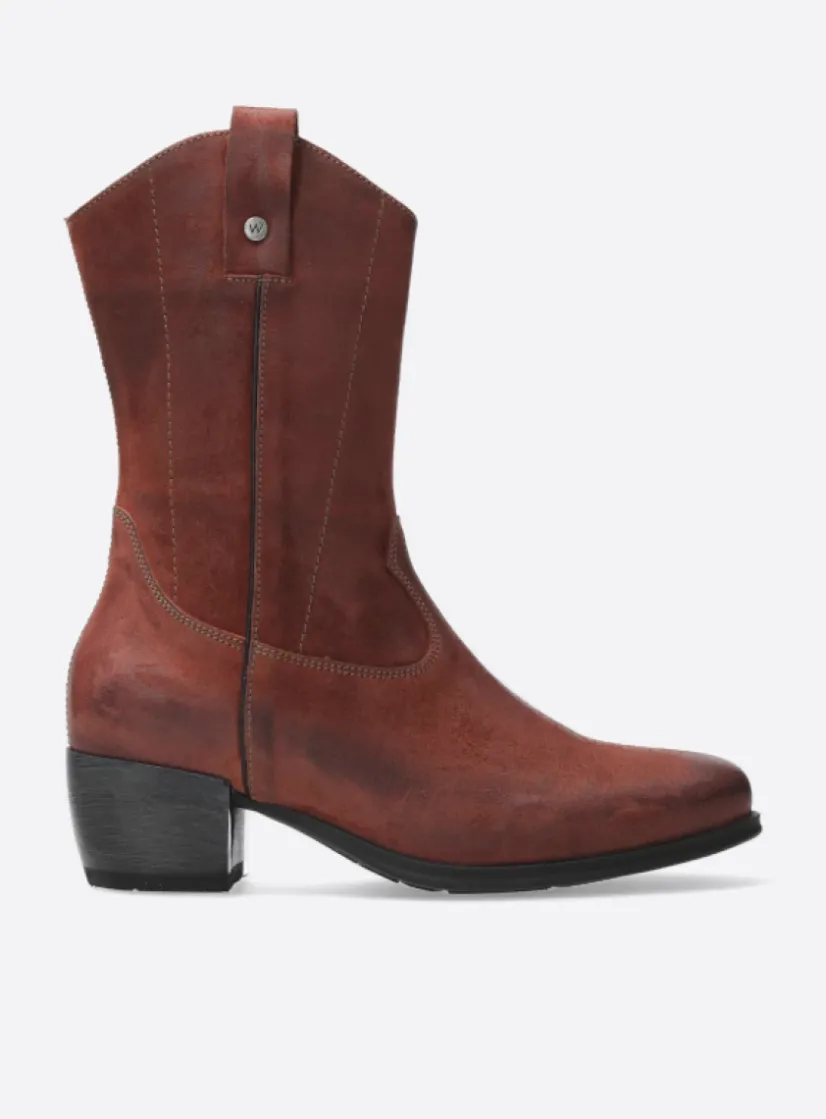 Wolky Caprock - terra suede<DAMES Halfhoge Laarzen|Cowboylaarzen