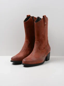 Wolky Caprock - terra suede<DAMES Halfhoge Laarzen|Cowboylaarzen