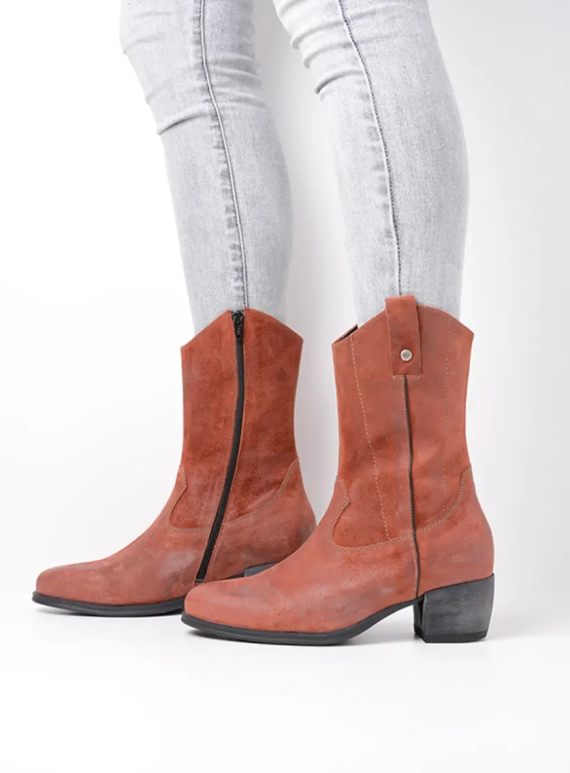 Wolky Caprock - terra suede<DAMES Halfhoge Laarzen|Cowboylaarzen