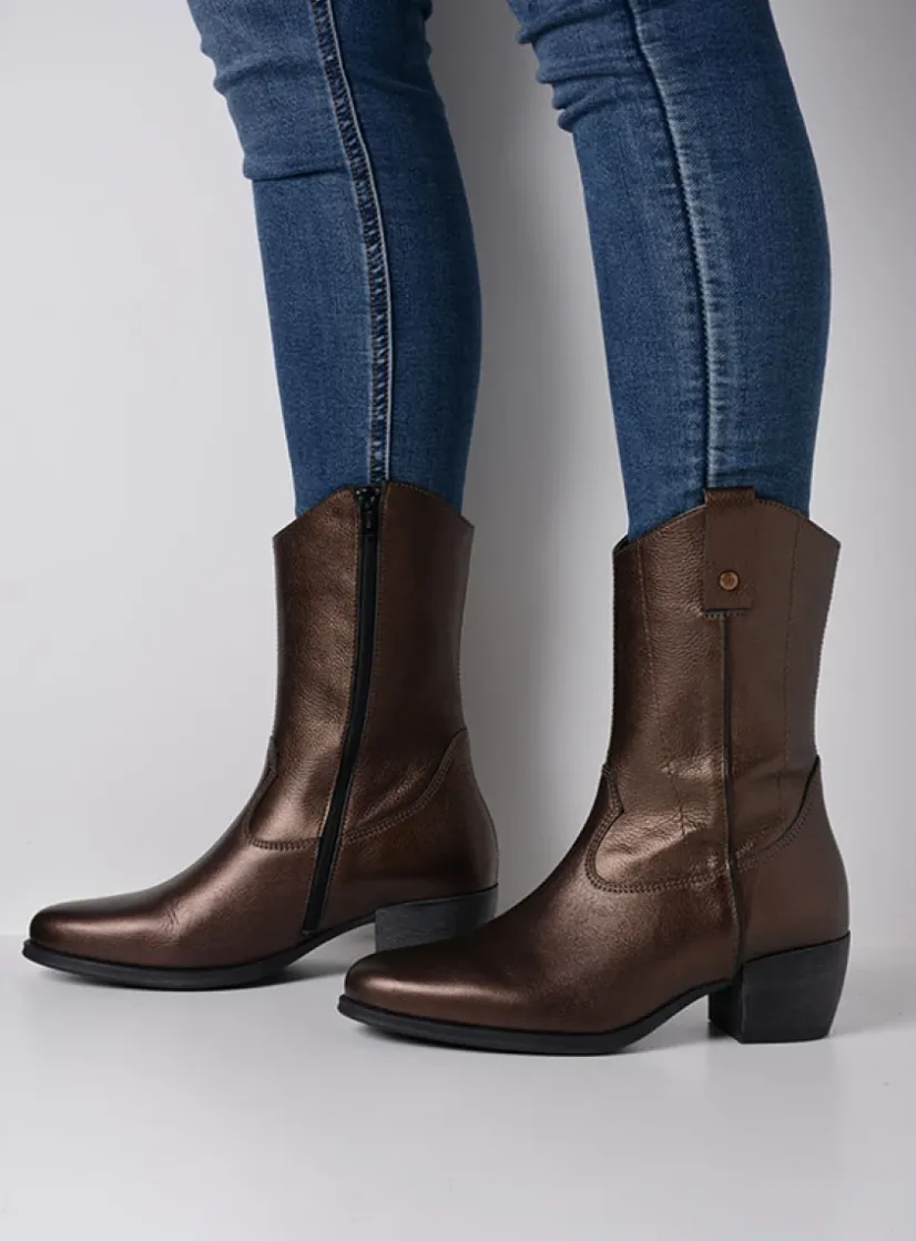 Wolky Caprock HV - brons leer<DAMES Cowboylaarzen|Herfst/Winter