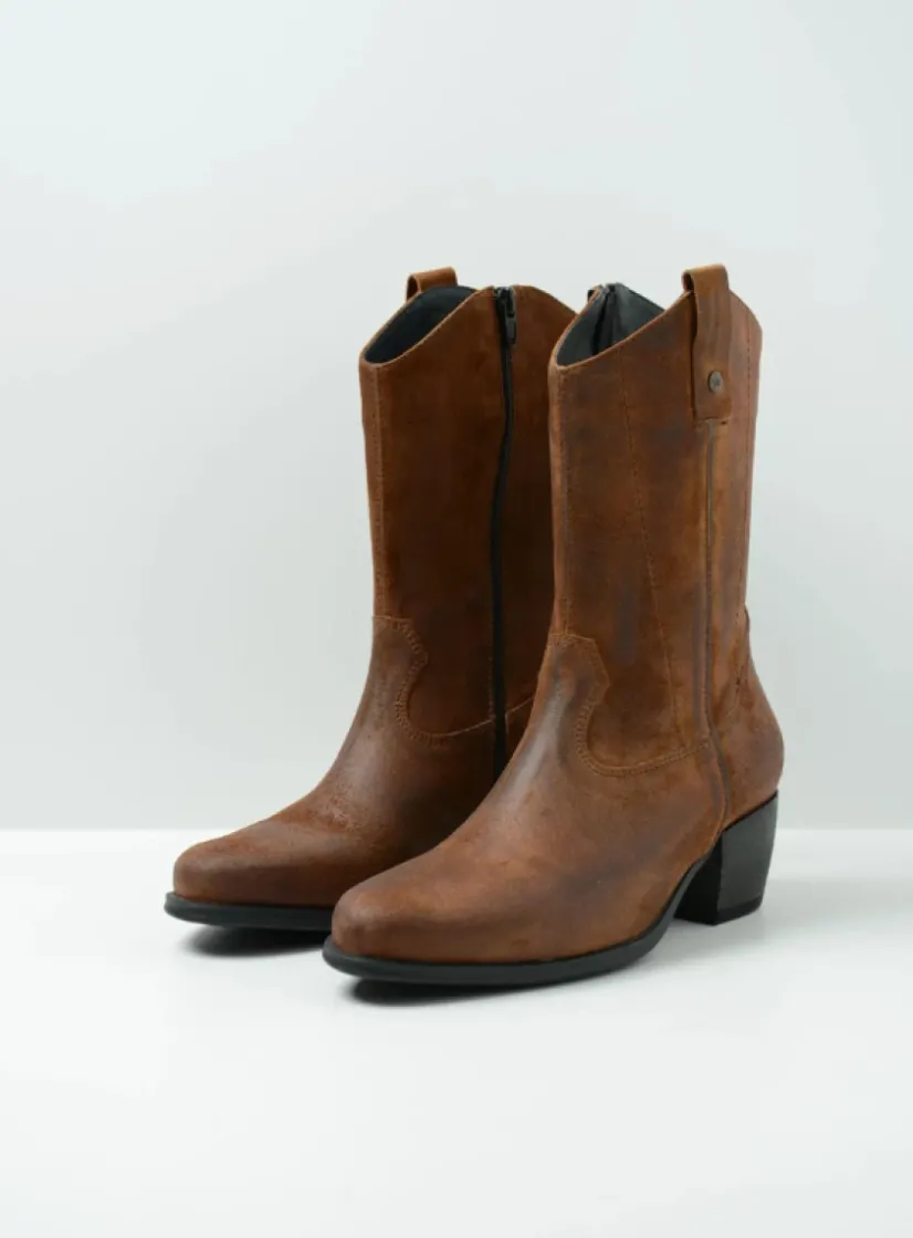 Wolky Caprock HV - cognac suede<DAMES Cowboylaarzen|Herfst/Winter