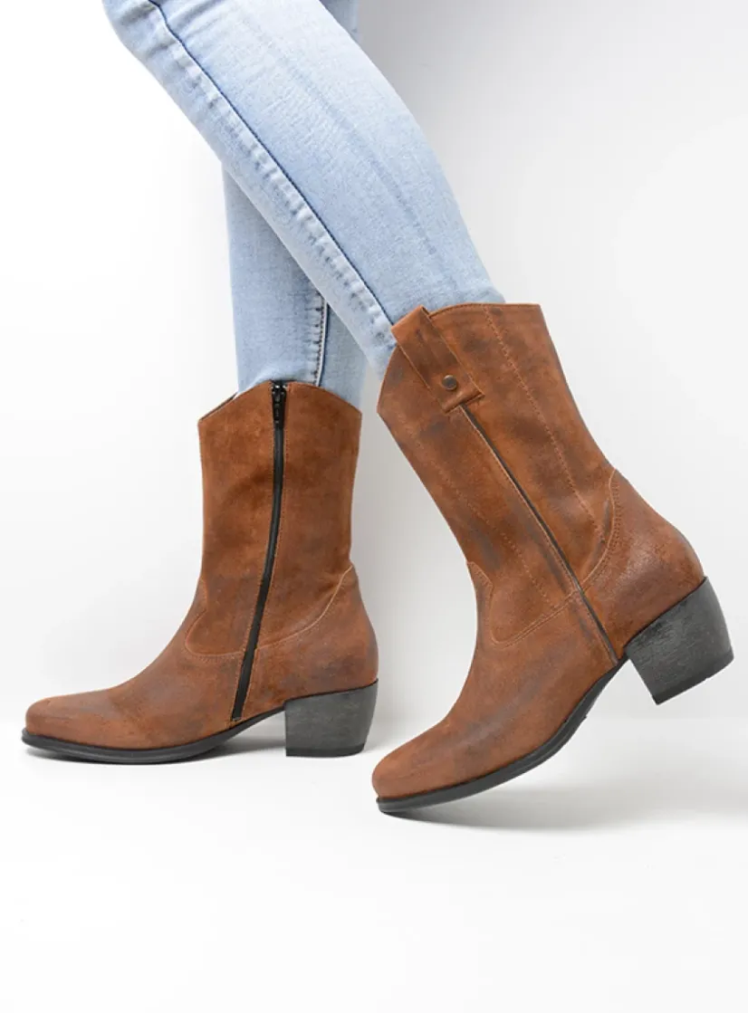Wolky Caprock HV - cognac suede<DAMES Cowboylaarzen|Herfst/Winter