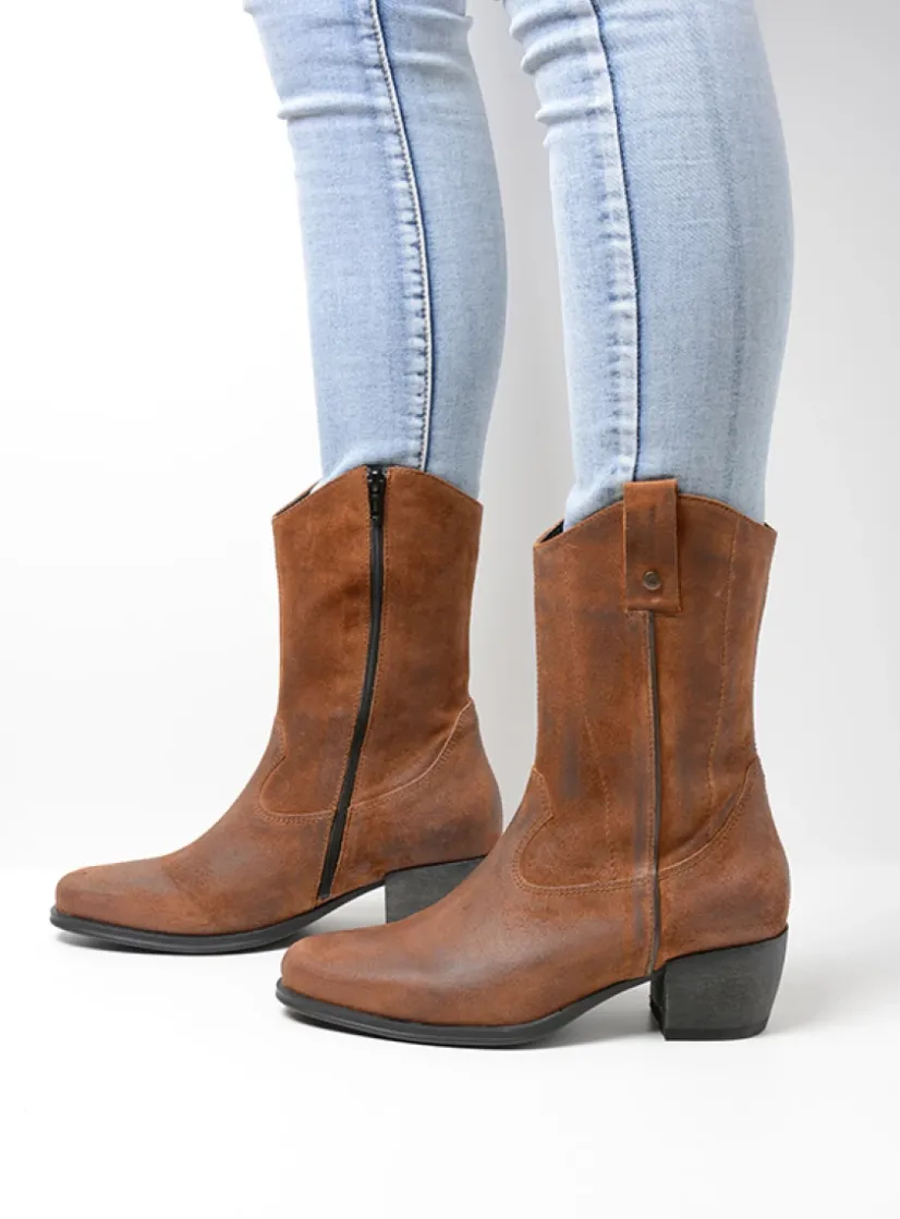 Wolky Caprock HV - cognac suede<DAMES Cowboylaarzen|Herfst/Winter