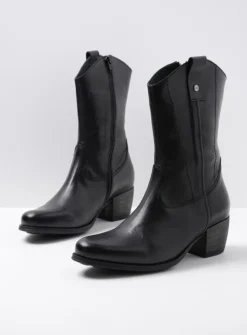 Wolky Caprock HV - zwart leer<DAMES Cowboylaarzen|Herfst/Winter