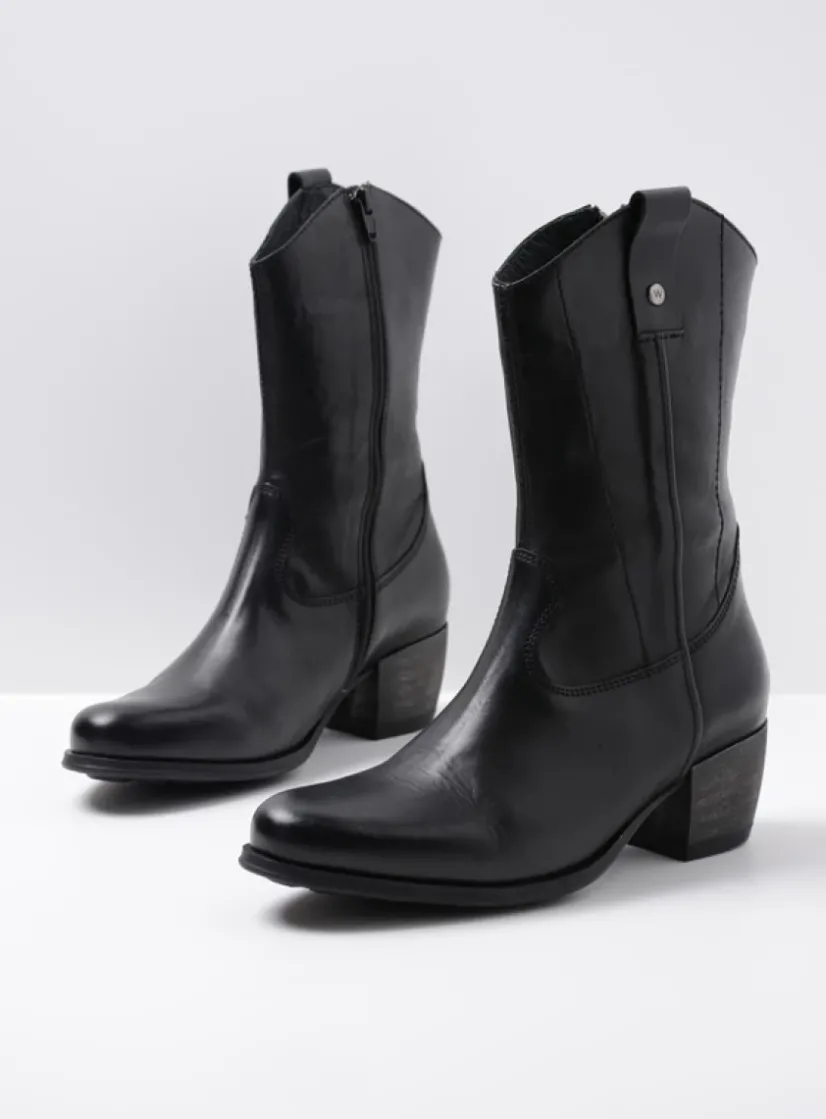 Wolky Caprock HV - zwart leer<DAMES Cowboylaarzen|Herfst/Winter
